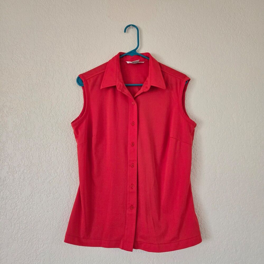 Sears The Shirt Red Button Up Vest Size 20